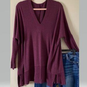 Maroon Long Sleeve Tunic Top